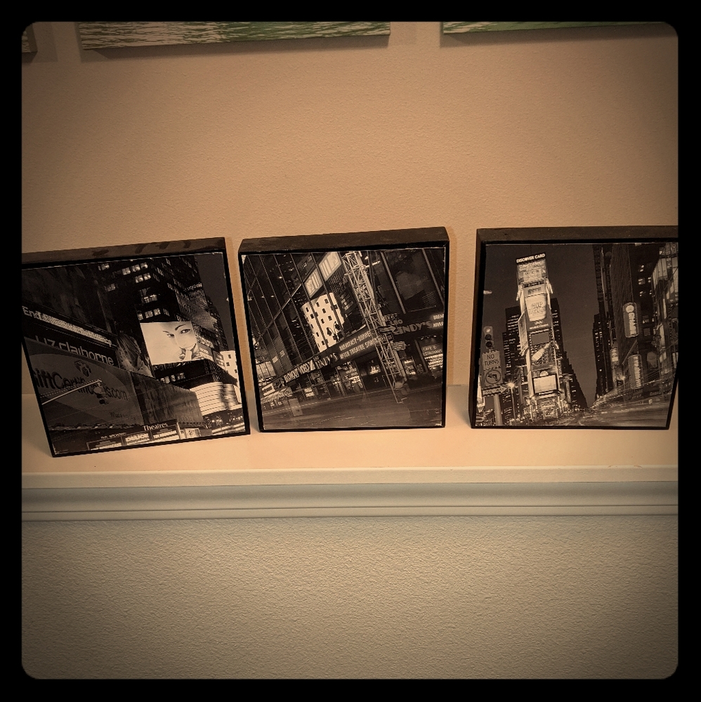 3 picture set of scenes from downtown New …